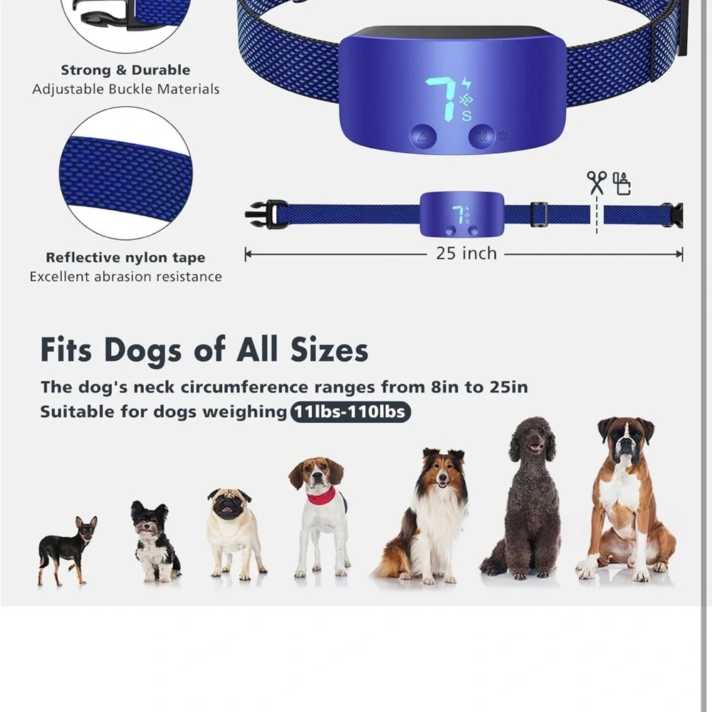 Bark Collar for Dogs,Rechargeable Training Collar with‎ 7 Adjustable Sensitivity